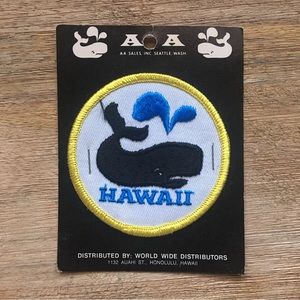🛑 SOLD Vintage Hawaii Patch With Whale Embroidered New Round
